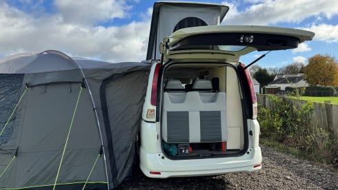 Serena – 2 berth Nissan Serena Campervan with awning & solar panels