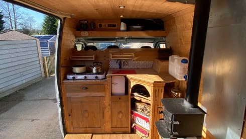 Tyson the Boxer – All year round camper hire with log burner for those colder nights