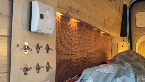 Adventurous camper van with on-board cinema and "Stealth Mode"
