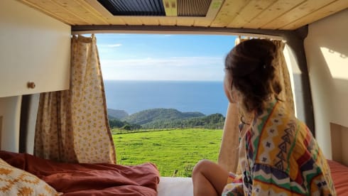 Off-grid self-built camper van