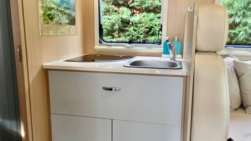Luxury motorhome with air conditioning and separate sleeping area
