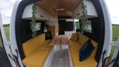 Atmospheric bus camper