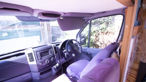 Orla – Off-grid, Heated, 3-Berth Mercedes Camper with Wood Interior & River Table
