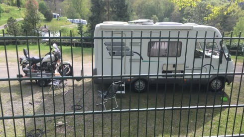 Hymer camper for 2 or 3 people for rent.
