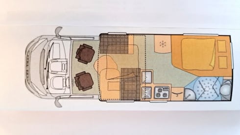 Goldie – Bürstner Ixeo IT 664, Standklima, AHK, Markise, Hubbett