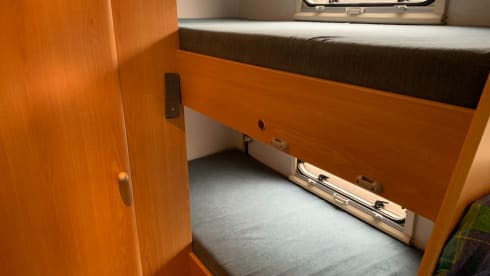 Family camper with bunk bed