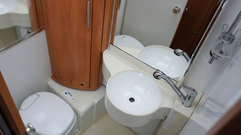 spacious 2-person Hymer camper