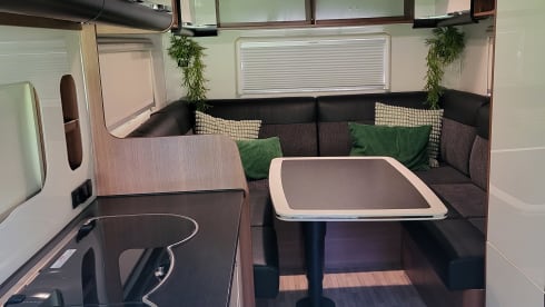 LMC integrated camper with round seating from 2018