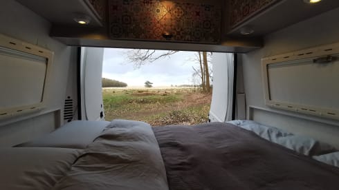 On an adventure with a reliable bus camper.