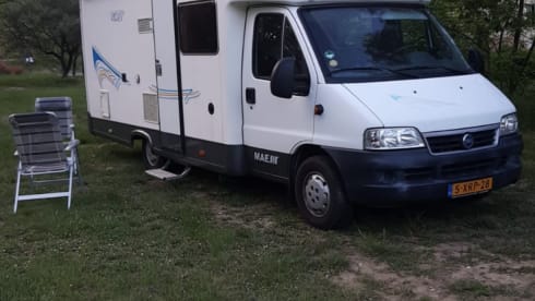 Beautiful fiat camper with solar panel