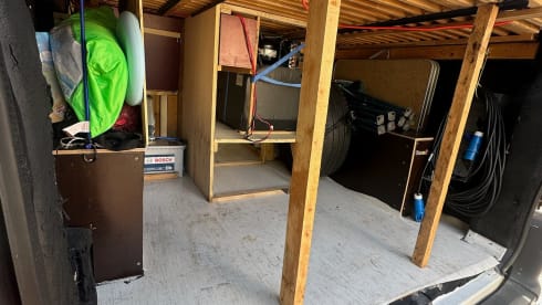Atmospheric self-build camper van for 2 people (+ baby/small child)