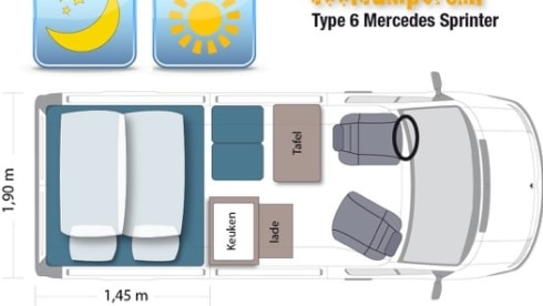 Type 6 – Nice hip bus camper with fixed bed