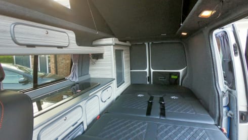 4 berth Volkswagen Campervan with pop top
