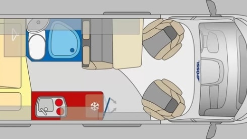 Possl – Fully equipped campervan with lifting roof
