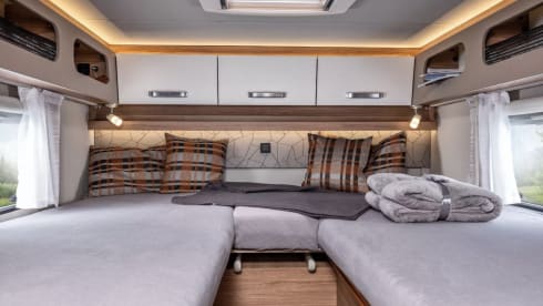 Luxurious young camper with many extras