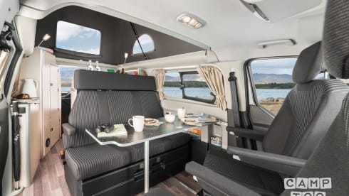 Luxury and complete bus camper - Ford Nugget Westfalia with lifting roof