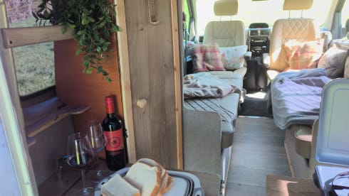 Blanche – Combi VW classique à pare-brise divisé, 2 couchages