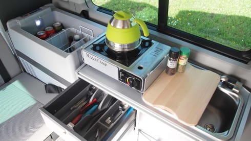 "CARMELA" VW T6 CALI BEACH CAMPER – Flamenco Campers, Rent a camper, explore Andalusia.