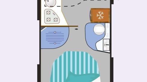 Challenger – Comfortable semi-integrated with large queen bed and lots of light