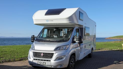 Saltire sunsets Motorhome hire  – 6 berth Fiat alcove from 2021