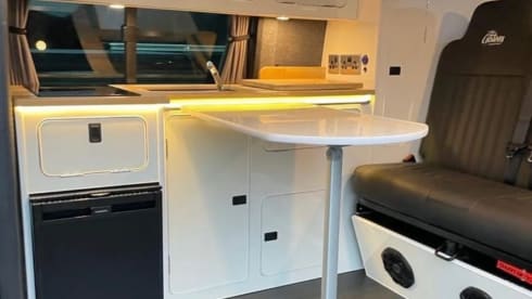 ON BEACH – 4 berth Volkswagen campervan 2015