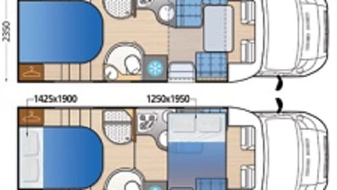 Luxurious spacious 4p camper with queen bed and pull-down bed