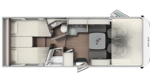 I7400 SBC - Etrusco A-Class 2025 4 berth 4 seatbelts Auto 5G WiFi 