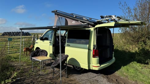 Hit the Road in Style with Our Gorgeous Green VW Campervan!