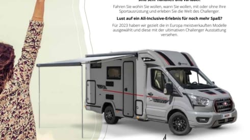 Zeitreise Wohnmobilvermietung No. 2 – Challenger S217 GA 'Sport Edition', winter-ready