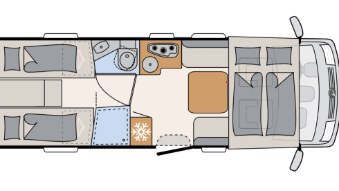 Luxurious Dethleffs Trend integrated (with level system, double air conditioning and zp)