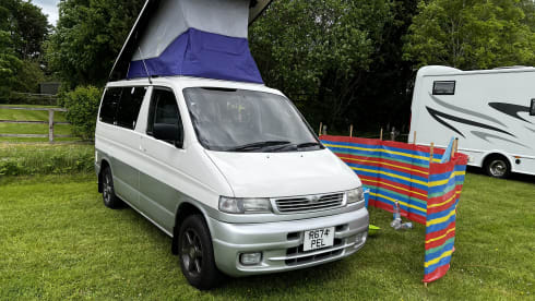 Bertyventurer – 4 berth Mazda bongo to hire with awnings let your adventure begin here