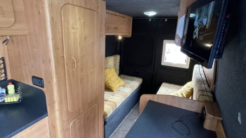 Movano – 2 berth Vauxhall Movano campervan with many extras!
