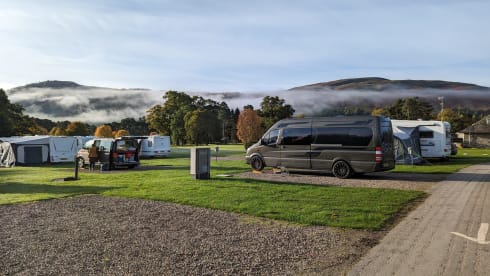 Luxury adventurer with large garage. – Mercedes Sprinter Campervan - Shower - Huge Garage - Off Grid