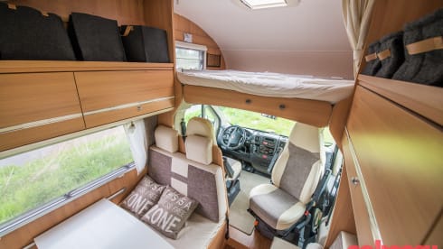 Fully furnished alcove motorhome