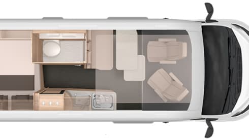 Tourer Family –  Knaus Boxstar 600 - With lifting roof and fixed 4 sleeping places!