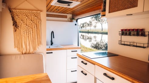 Luxurious campervan with stylish interior
