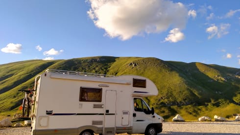 Campervan with sloping ceilings