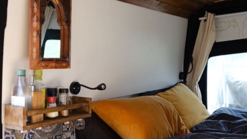 Self-build 2p off-grid bus camper (2008 Opel Movano L2H2)