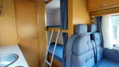 BlueRide – Complete Fiat Ducato family camper bunk stove / hot water water