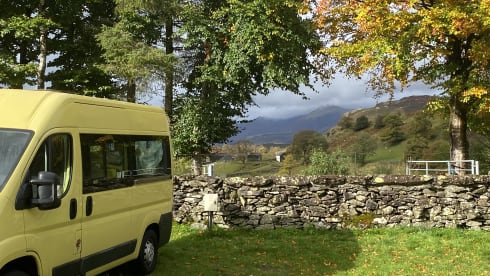 Vincent – a comfy yellow 2 berth Peugeot campervan from 2015