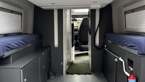 Fiat Adria 640 bus camper with large garage and fold-down bed 