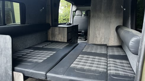 Big Tony – 5 berth Peugeot boxer campervan. Brand New off grid conversion