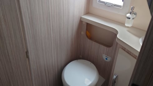 Luxury camper with queen bed and air conditioning