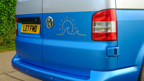 4 berth Volkswagen Campervan with pop top