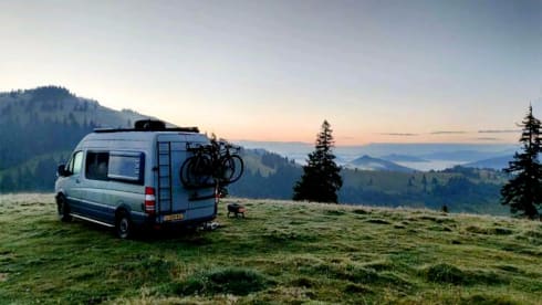 Luxury off-grid Sprinter with unique, bohemian interior! Winter camping