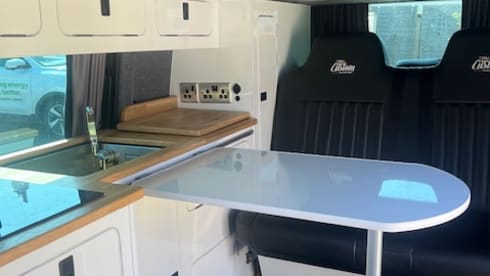 ON BEACH – 4 berth Volkswagen campervan 2015