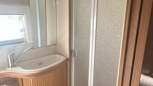 Bertie  – 4 berth Auto-Trail with all amenities.