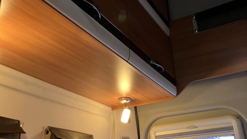 Modern family camper with 4 fixed beds and plenty of storage space