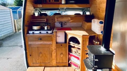 Tyson the Boxer – All year round camper hire with log burner for those colder nights