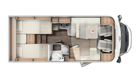 Carado T338 (splinternieuw!!) – Luxurious and fully equipped camper with length beds. Ultimate Freedom! 